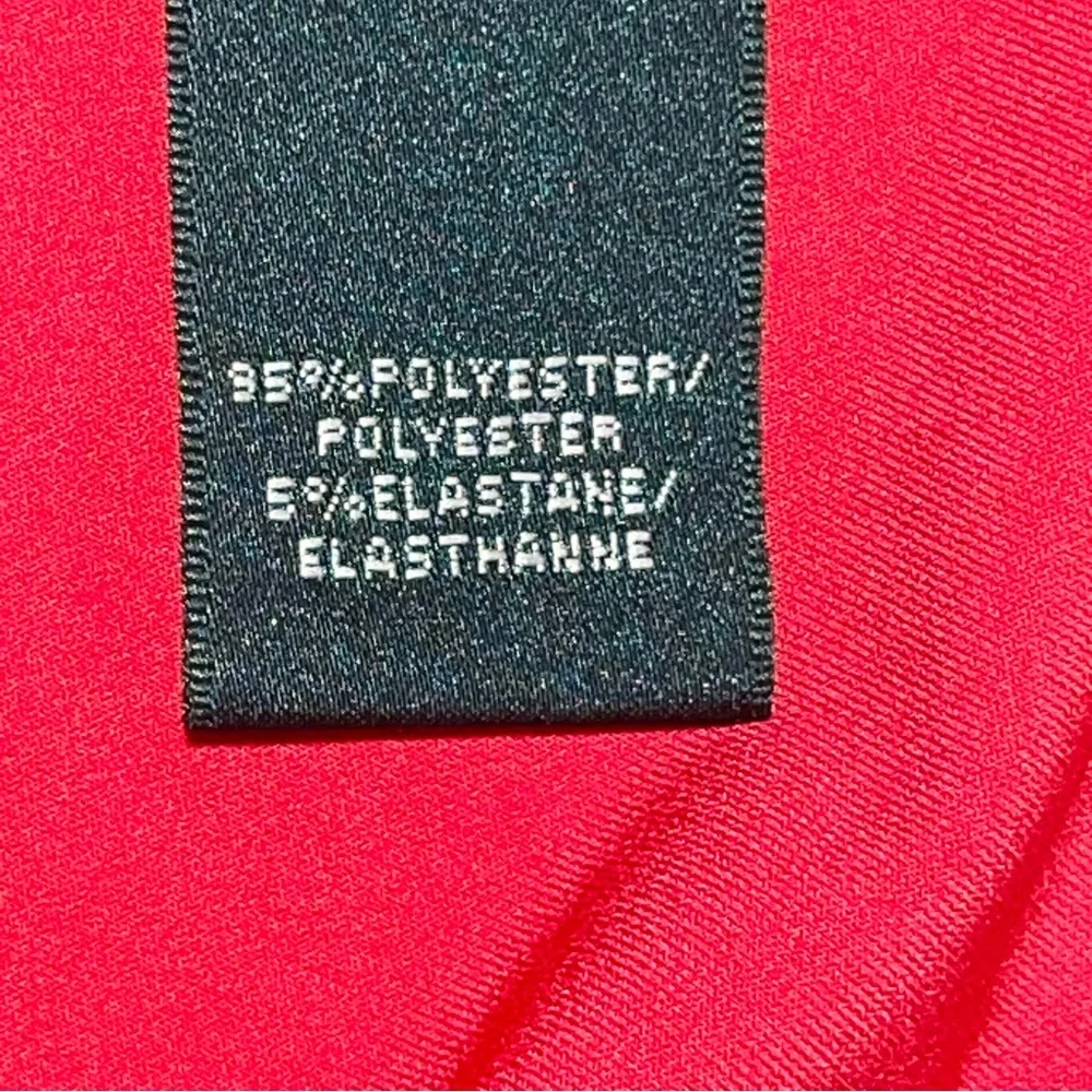 Ralph Lauren Red Sleeveless Faux Wrap Draped Sheath Dress Size 12